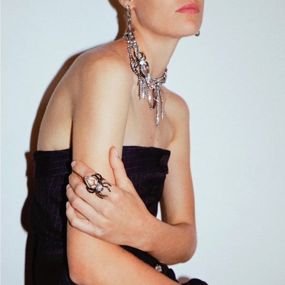 ZARA RHINESTONE SPIDER RING - Picture 5 of 5